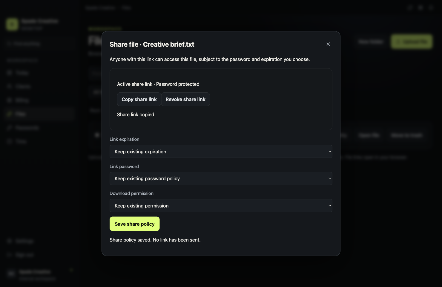 File sharing controls